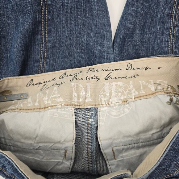 Vintage Y2K Zanadi Dark Wash Super Low Waist Skinny Denim Jeans 26x31 - Picture 7 of 8